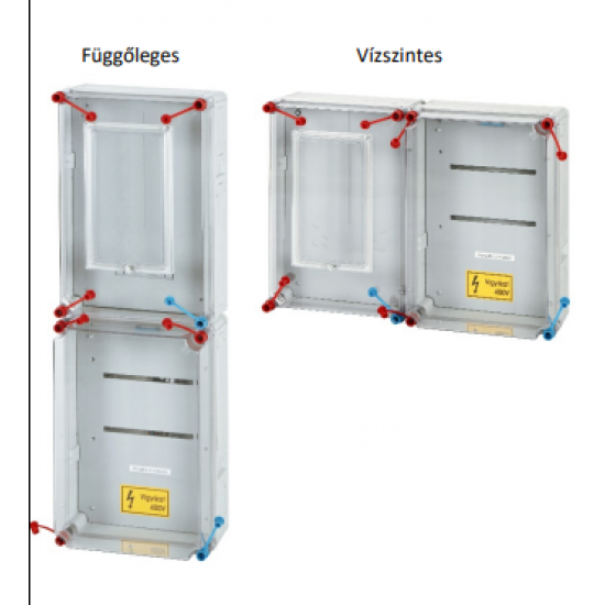 Egy felhasználási helyes indirekt mérés, mérő és vizsgáló sorkapocs modul, függőleges elrendezéssel, felületre szerelt kivitelben